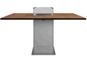 Clifton Gaskamin - Comfort Dining Table "Grau" 75cm + Tischplatte XL "Wood" TK - V2.0