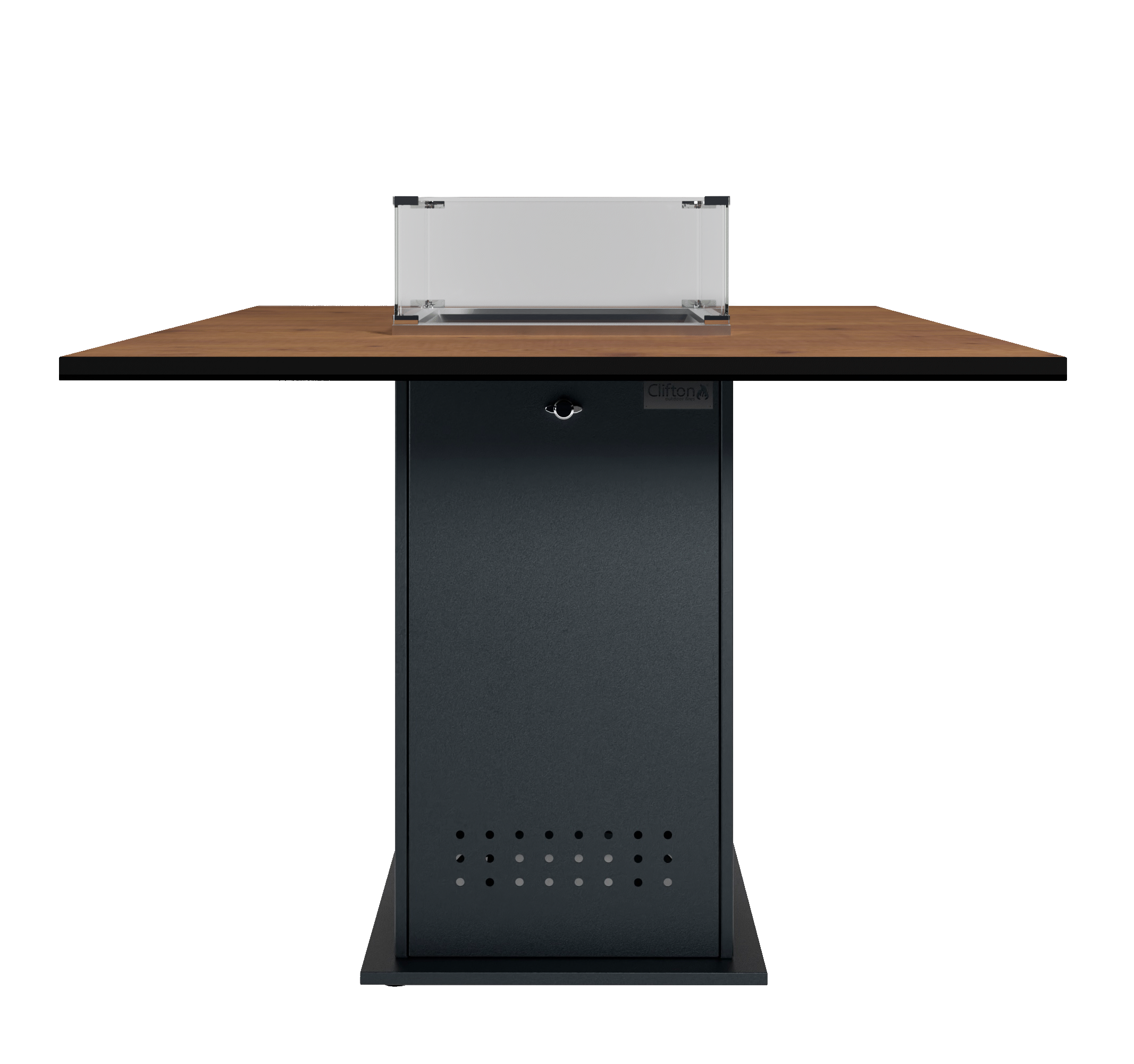 Clifton Gaskamin - Comfort Dining Table "Anthrazit" 75cm + Tischplatte L "Wood" TK - V2.0