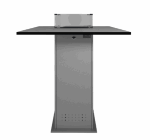 Clifton Gaskamin - Comfort Standing Table "Grau" 105cm + Tischplatte L "Beton" TK - V2.0